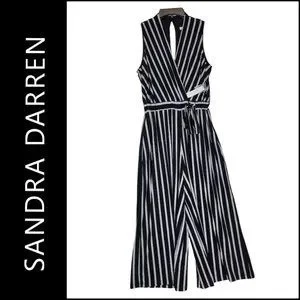 Sandra Darren Women Belt Elastic Waist Jumpsuit Sleeveless Size Small Nwt